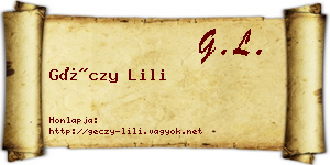 Géczy Lili névjegykártya